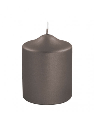 Bougie compacte mocca métallique – Élégance et chaleur dans un petit format.