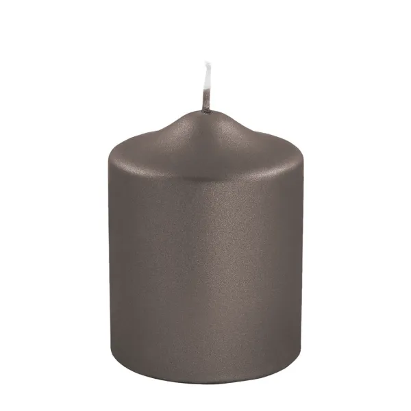 Bougie compacte mocca métallique – Élégance et chaleur dans un petit format.