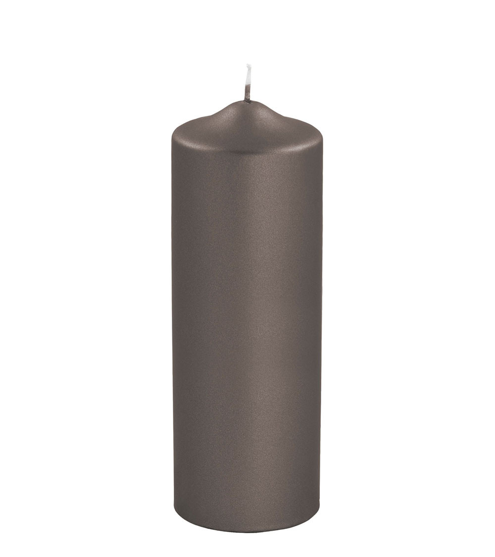 Bougie haute mocca métallique – Une élégance affirmée pour illuminer vos intérieurs.