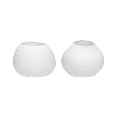 Photophore en porcelaine avec impression méduse (par 2)