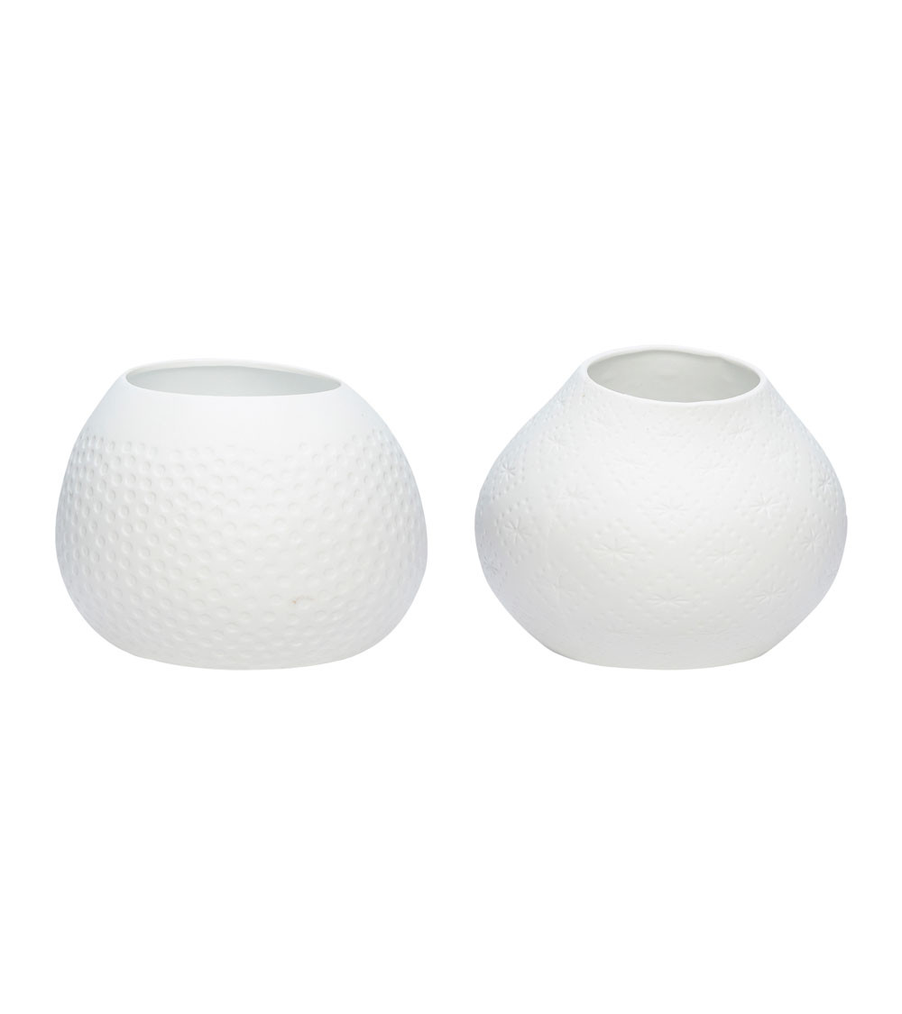 Photophore en porcelaine avec impression méduse (par 2)