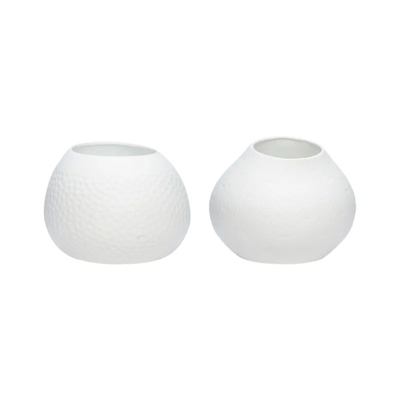Photophore en porcelaine avec impression méduse (par 2)