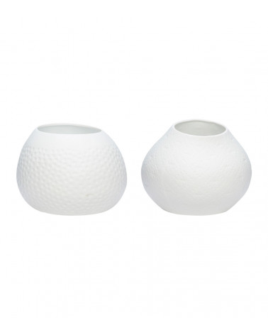 Photophore en porcelaine avec impression méduse (par 2)