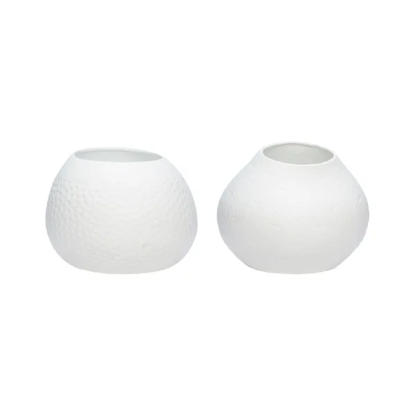 Photophore en porcelaine avec impression méduse (par 2)