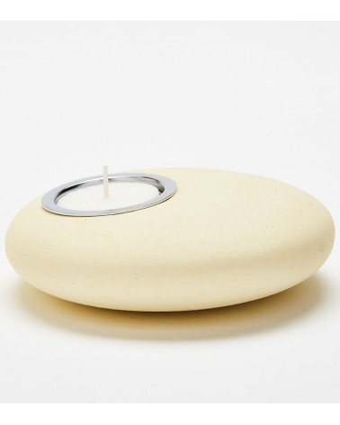 Bougeoir Galet crème